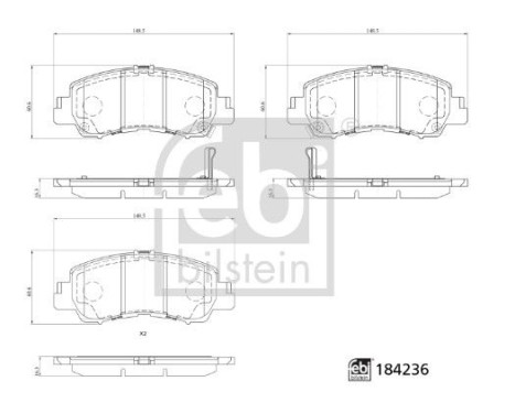 Brake pad set, disc brake 184236 FEBI, Image 2