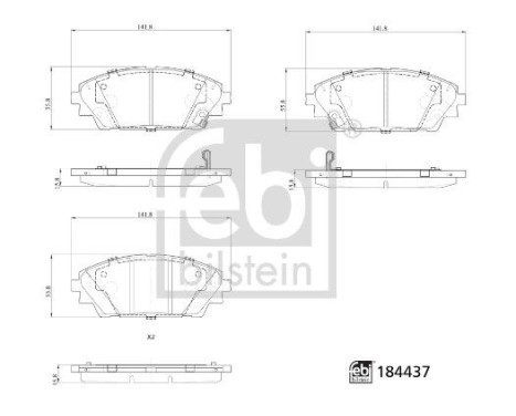 Brake pad set, disc brake 184437 FEBI