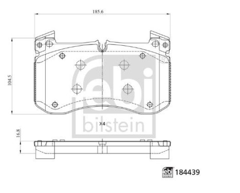 Brake pad set, disc brake 184439 FEBI