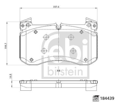 Brake pad set, disc brake 184439 FEBI