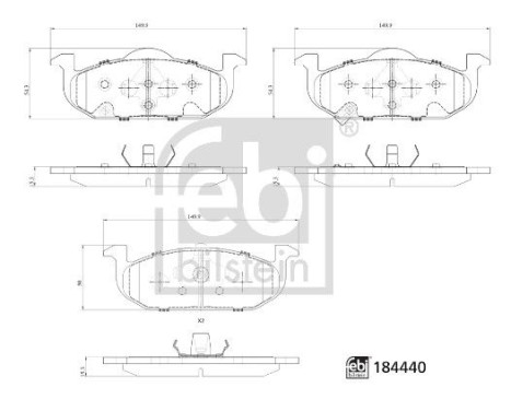 Brake pad set, disc brake 184440 FEBI