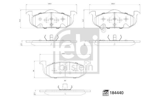 Brake pad set, disc brake 184440 FEBI