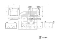 Brake pad set, disc brake 186406 FEBI