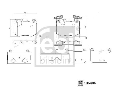 Brake pad set, disc brake 186406 FEBI