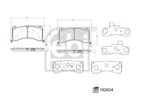 Brake pad set, disc brake 192654 FEBI