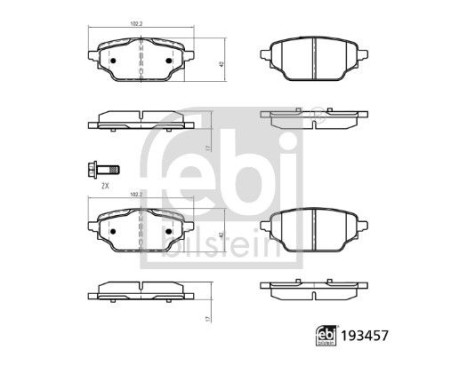 Brake pad set, disc brake 193457 FEBI