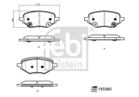 Brake pad set, disc brake 195080 FEBI