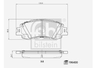 Brake pad set, disc brake 196400 FEBI