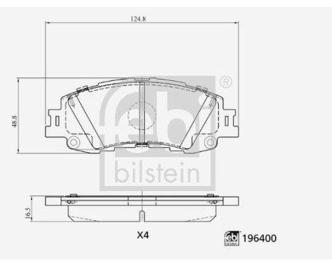 Brake pad set, disc brake 196400 FEBI