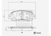 Brake pad set, disc brake 196400 FEBI