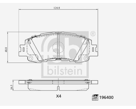 Brake pad set, disc brake 196400 FEBI