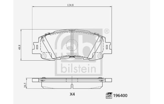 Brake pad set, disc brake 196400 FEBI