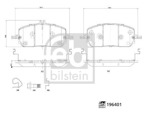 Brake pad set, disc brake 196401 FEBI