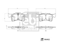 Brake pad set, disc brake 196402 FEBI