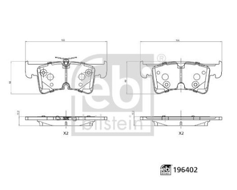 Brake pad set, disc brake 196402 FEBI