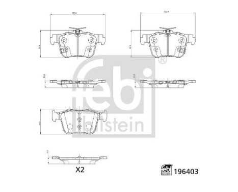Brake pad set, disc brake 196403 FEBI, Image 2