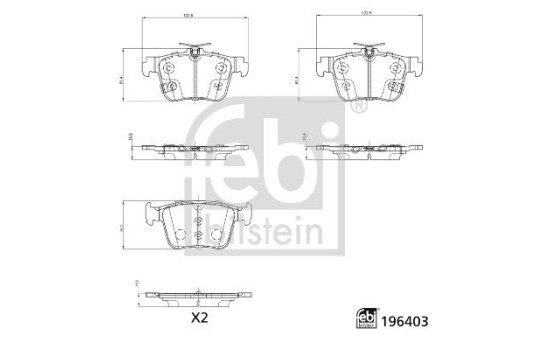 Brake pad set, disc brake 196403 FEBI, Image 2