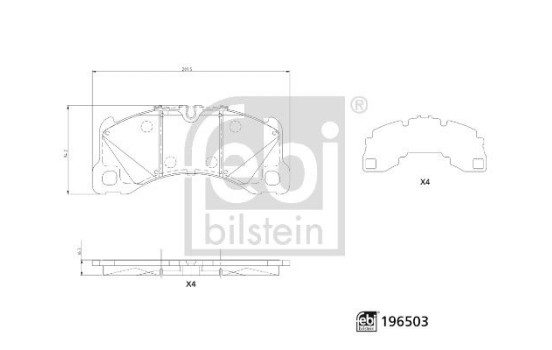 Brake pad set, disc brake 196503 FEBI