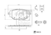 Brake pad set, disc brake 196513 FEBI