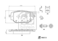 Brake pad set, disc brake 196513 FEBI