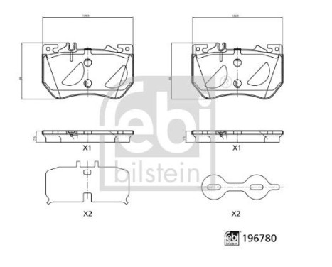 Brake pad set, disc brake 196780 FEBI