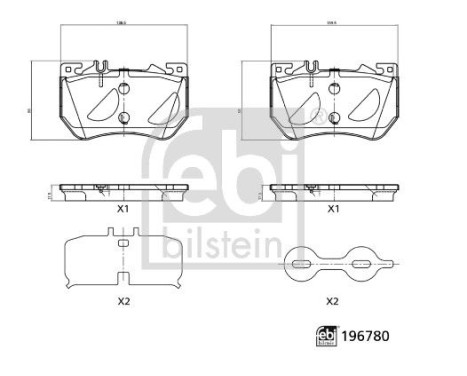 Brake pad set, disc brake 196780 FEBI