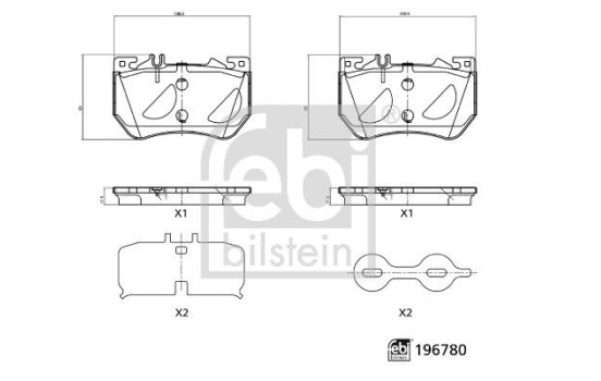 Brake pad set, disc brake 196780 FEBI