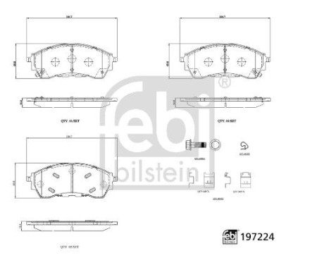 Brake pad set, disc brake 197224 FEBI