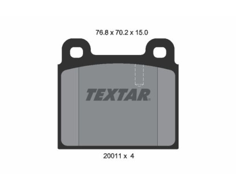 Brake pad set, disc brake 2001102 Textar