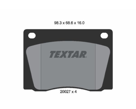 Brake pad set, disc brake 2002701 Textar