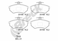 Brake pad set, disc brake 20168 00 701 00 Breck