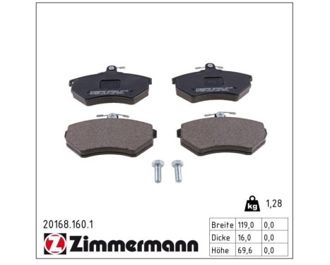 Brake Pad Set, disc brake 20168.160.1 Zimmermann, Image 2