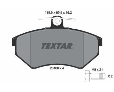 Brake Pad Set, disc brake 2016801 Textar, Image 2