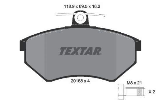 Brake Pad Set, disc brake 2016801 Textar, Image 2