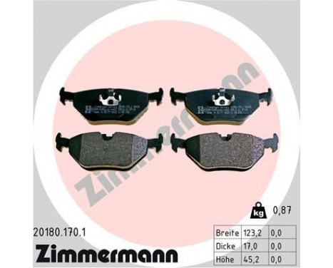 Brake Pad Set, disc brake 20180.170.1 Zimmermann, Image 2