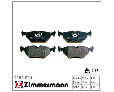 Brake Pad Set, disc brake 20180.170.1 Zimmermann, Image 2