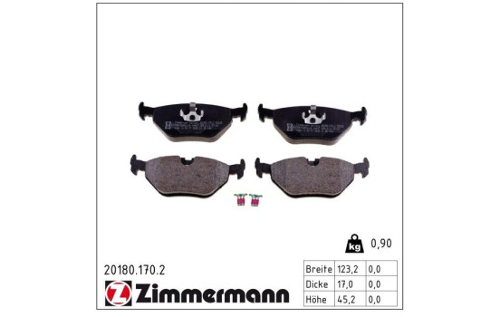 Brake Pad Set, disc brake 20180.170.2 Zimmermann, Image 2