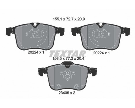 Brake Pad Set, disc brake 2022401 Textar