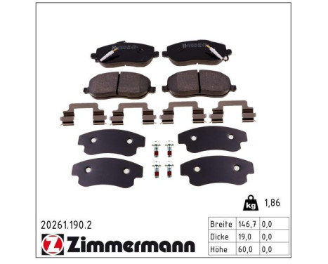 Brake Pad Set, disc brake 20261.190.2 Zimmermann, Image 2