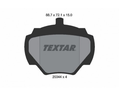 Brake Pad Set, disc brake 2034402 Textar, Image 2