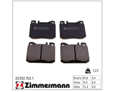 Brake Pad Set, disc brake 20392.150.1 Zimmermann, Image 2