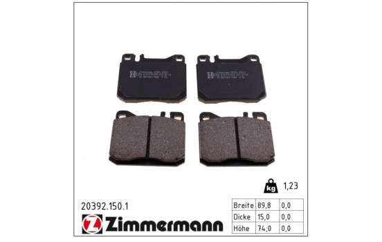 Brake Pad Set, disc brake 20392.150.1 Zimmermann, Image 2