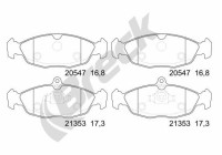 Brake pad set, disc brake 20547 00 702 00 Breck