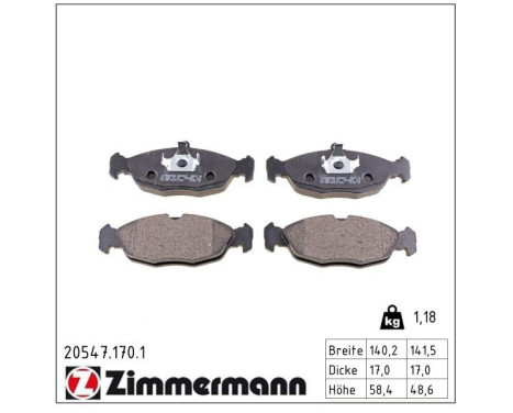 Brake Pad Set, disc brake 20547.170.1 Zimmermann, Image 3