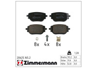 Brake pad set, disc brake 20625.165.2 Zimmermann