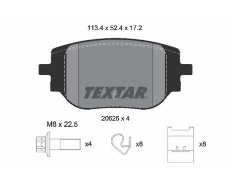 Brake pad set, disc brake 2062501 Textar
