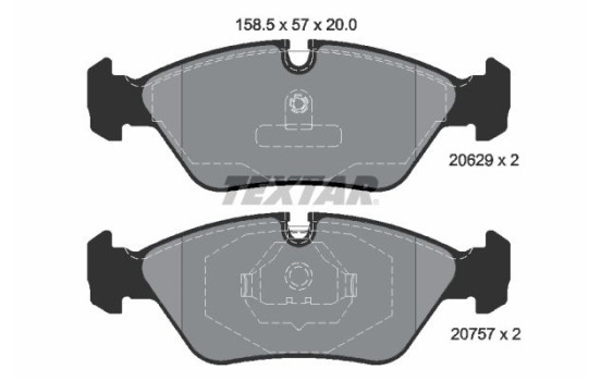 Brake Pad Set, disc brake 2062902 Textar
