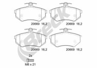 Brake pad set, disc brake 20669 00 701 00 Breck