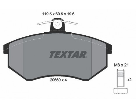 Brake Pad Set, disc brake 2066921 Textar, Image 2