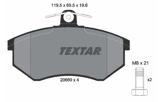 Brake Pad Set, disc brake 2066921 Textar, Image 2